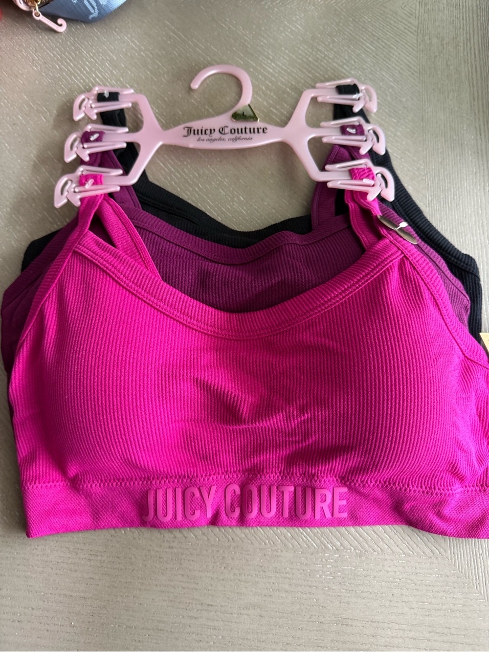 Juicy Couture Women's Ribbed Crop Tank Top in Fuchsia